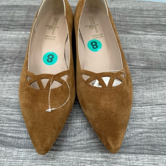 RICCARDO BOCCIA Made Italy Brown leather pointed toe boho Y2K ballet flat 8 - Picture 6 of 7